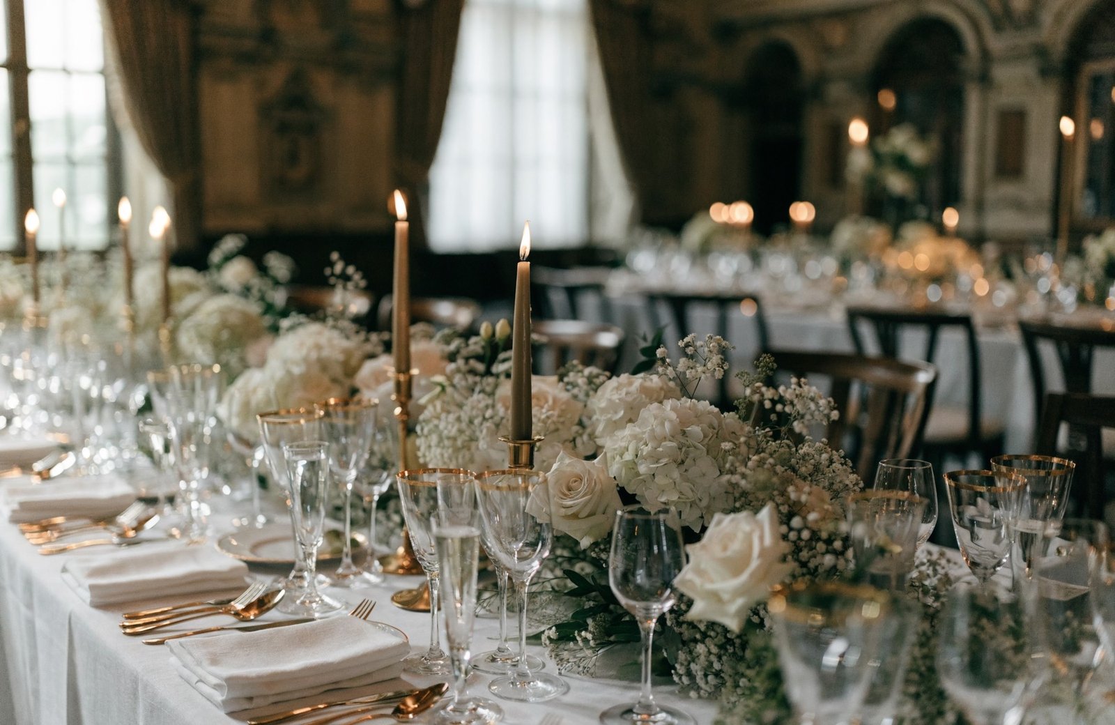 Festlich gedeckte Tafel für Hochzeiten und Events bei Madloba