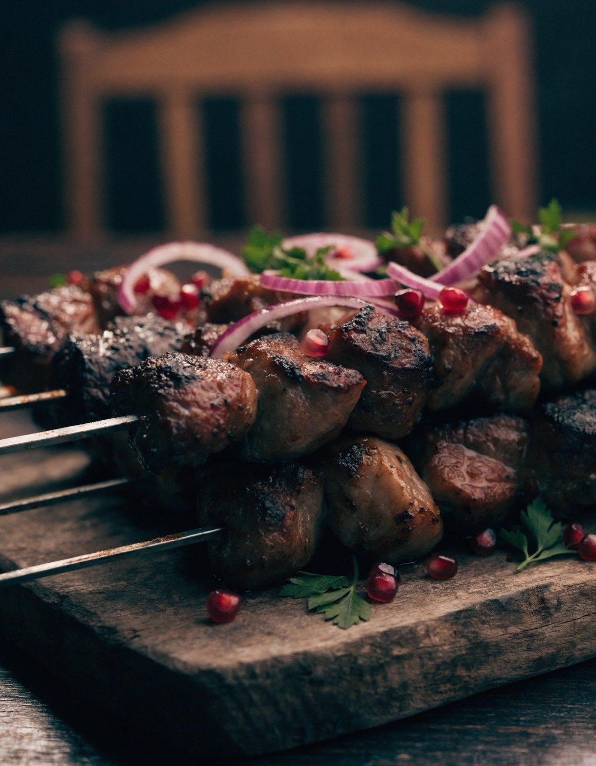 Mtsvadi — georgischer Grillspieß / Schaschlik